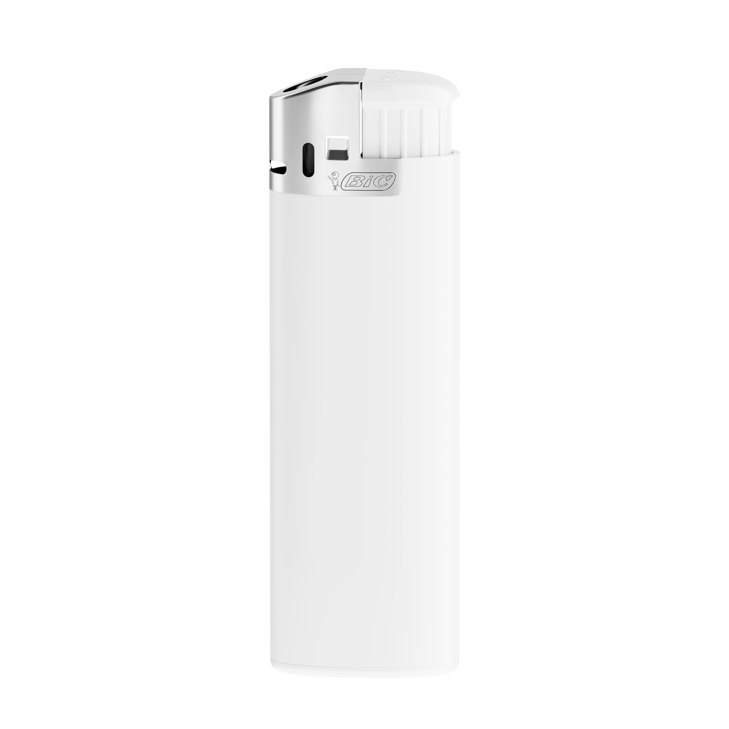 Briquet promotionnel BIC® J38 Chrome Hood Briquet + Bas + Bouton blanc